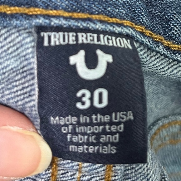 True Religion Men’s Straight Distressed Jeans – Size 30, Made in USA - Picture 2 of 16